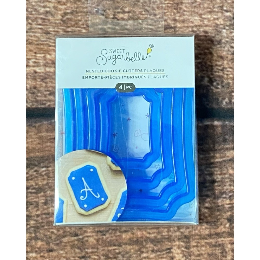 Sweet Sugarbelle Nested Cookie Cutters Plaques (4 PC Set) Blue New